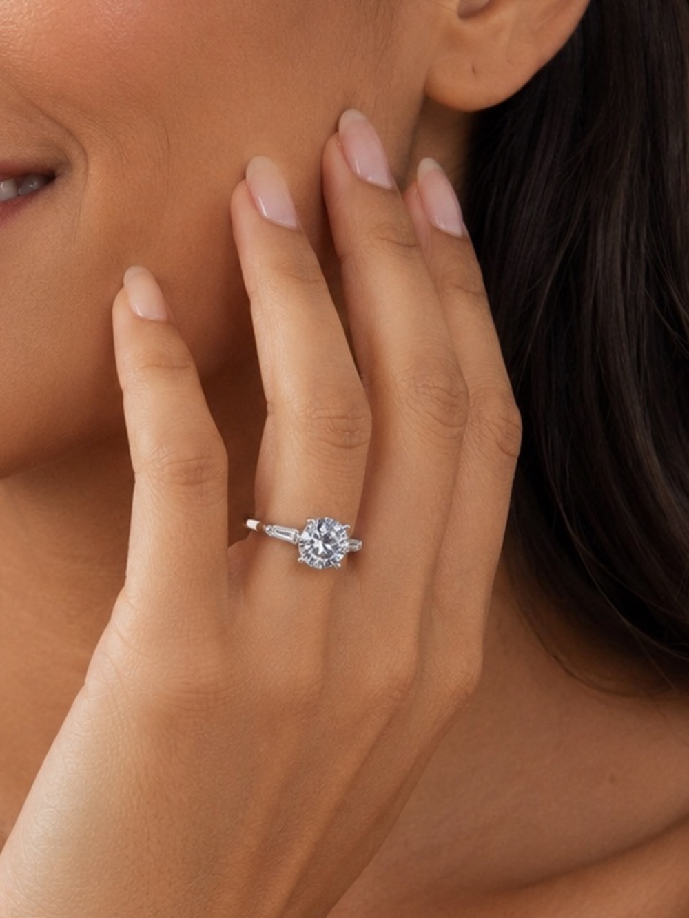 Classic Solitaire Silver Ring - Clear